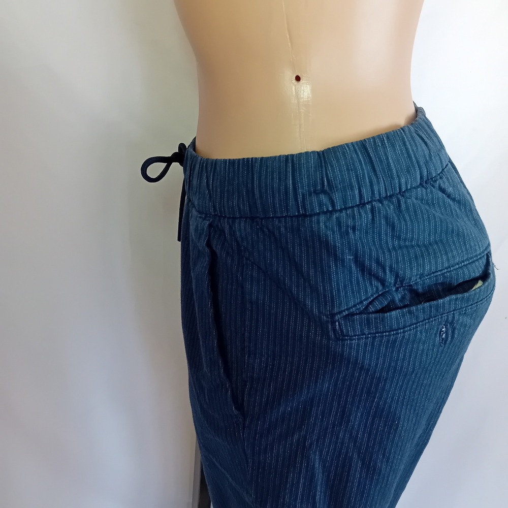 Abercrombie & Fitch Mens Sneaker Pant Stretch Jogger Pinstripe Navy Relaxation s - Picture 10 of 16